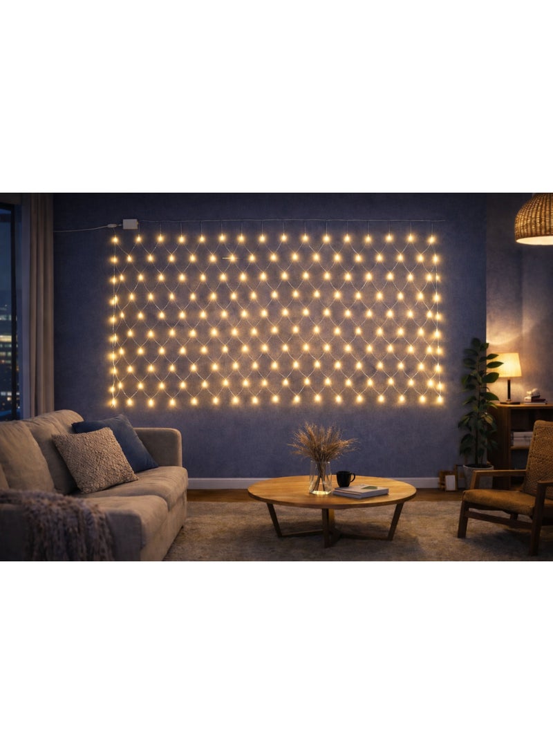 شبكة إضاءة حائط LED ديكورية لون أصفر دافئ 240 لمبة مقاس 3×2.5 متر 220 فولت - Image 3